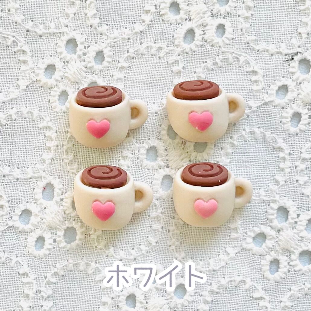 4個】コーヒーカップ(ミニサイズ)／デコパーツ【2色】 | appia_pu