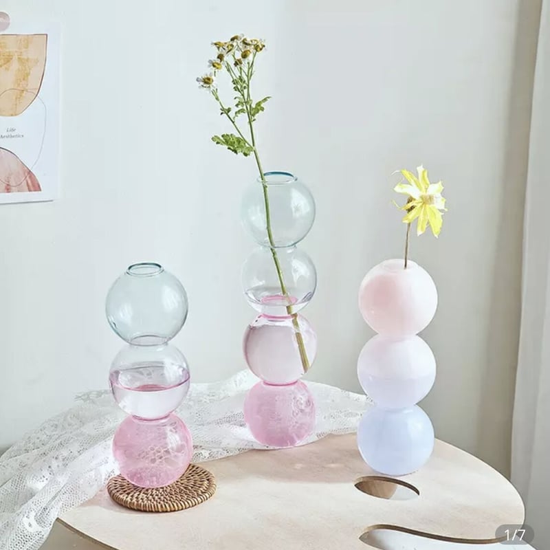 透明グラデーション フラワーベース 即納】バブルフラワーベース3連 グラデーションカラー | Cloche Room