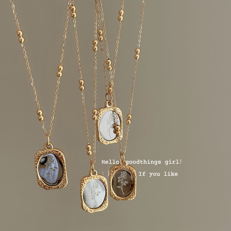 即納】アンティーク調 レトロ ネックレス チタン銅 アクセサリー