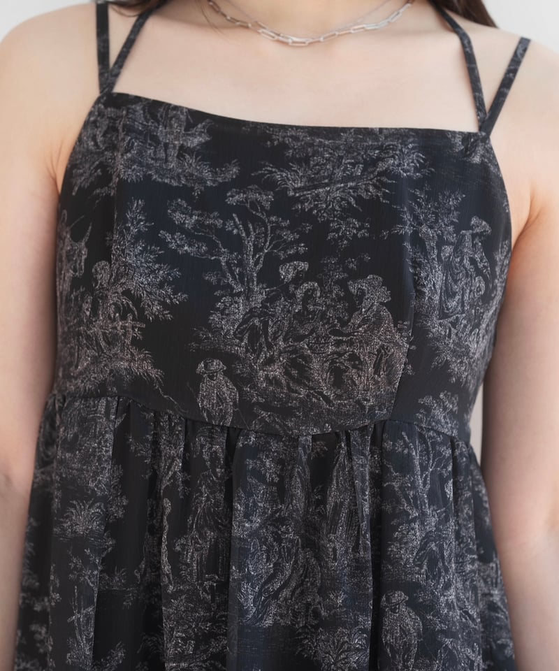★即日発送　few, 涼佳　Toile de Jouy Sheer Dress Toile de Jouy Sheer Dress | few,