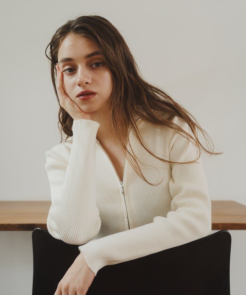 Back Open Half Zip Knit | few,