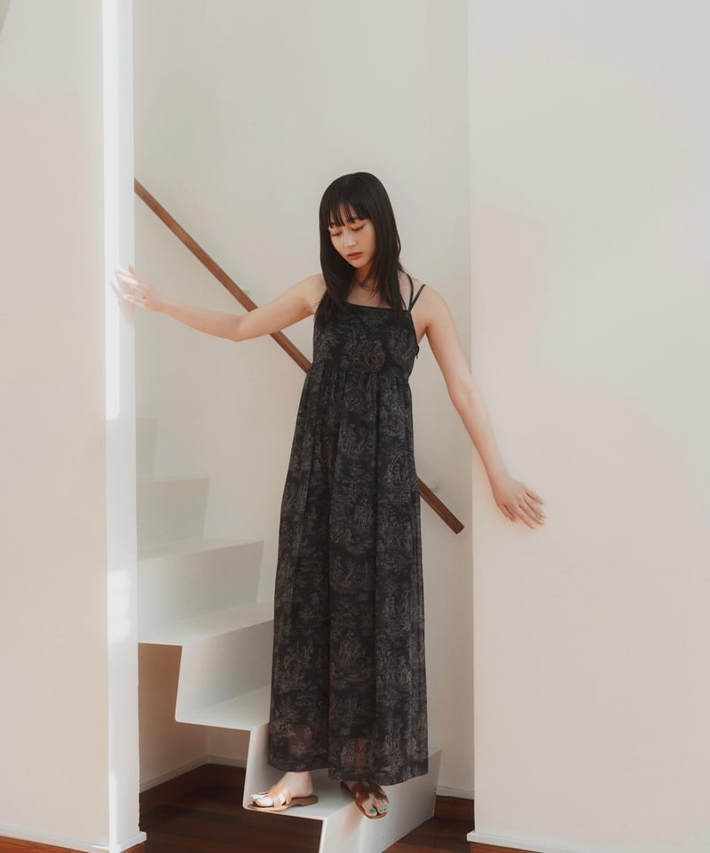 ★即日発送　few, 涼佳　Toile de Jouy Sheer Dress Toile de Jouy Sheer Dress | few,