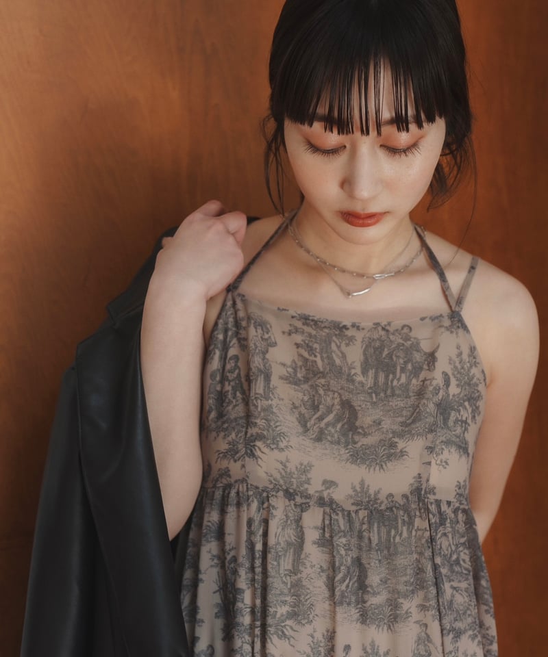 ★即日発送　few, 涼佳　Toile de Jouy Sheer Dress Toile de Jouy Sheer Dress | few,