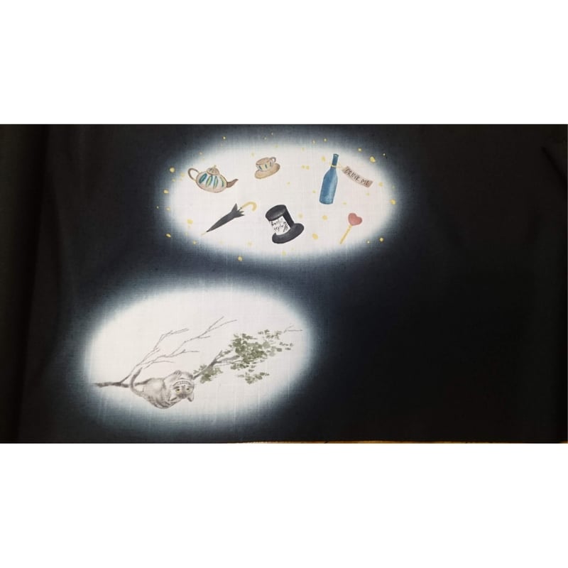 アリス好き必見!手描きアリスモチーフ名古屋帯！受注生産です アリス好き必見!手描きアリスモチーフ名古屋帯！受注生産です
