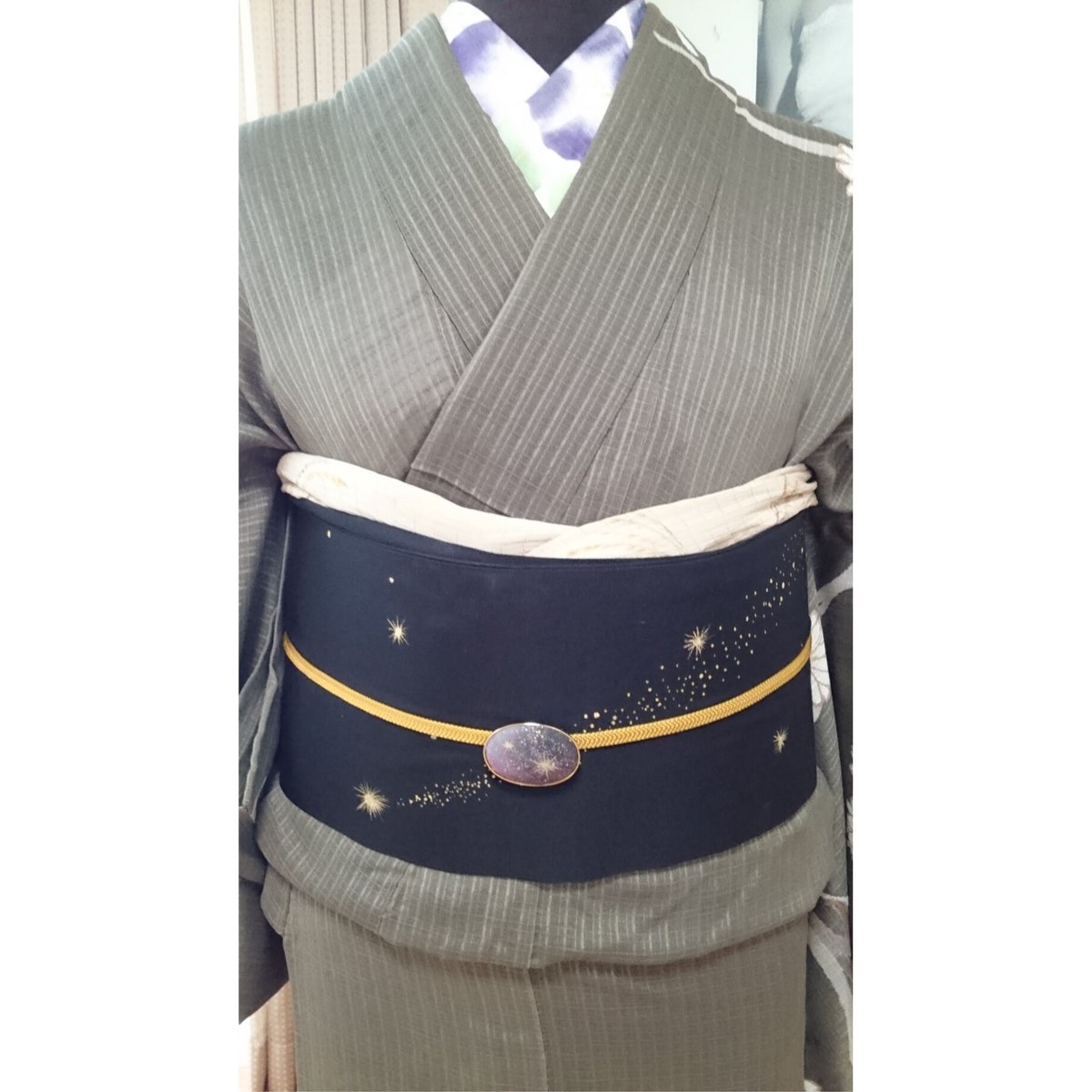 未使用❣️正絹❣️夏紬❣️作家物❣️落款❣️単のお着物に❣️粋な名古屋帯❣️ fit=scale-down,w=1200