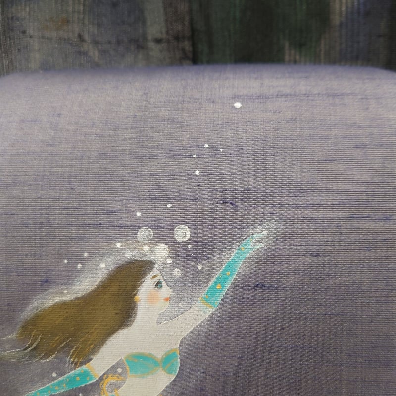 夢のあるデザインです！雪の結晶&人魚姫夏単リバーシブル名古屋帯 新品 