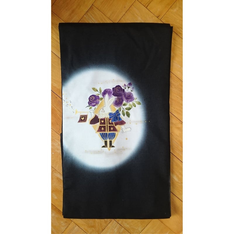 アリス好き必見!手描きアリスモチーフ名古屋帯！受注生産です アリス好き必見!手描きアリスモチーフ名古屋帯！受注生産です