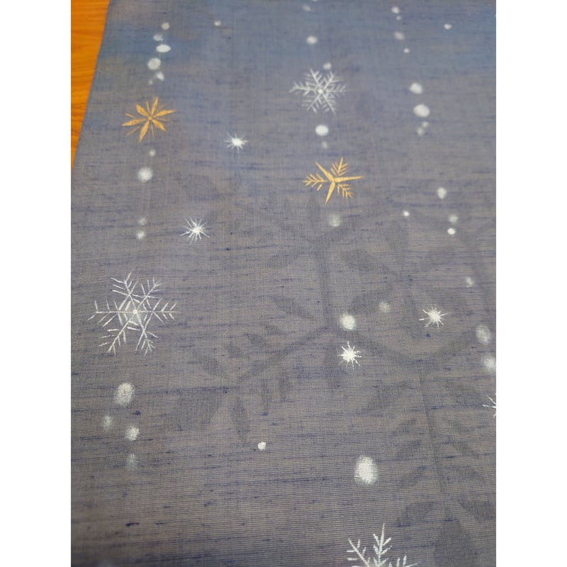 かぐや姫 名古屋帯 リバーシブル 水玉模様 夢のあるデザインです！雪の結晶&人魚姫夏単リバーシブル名古屋帯 新品