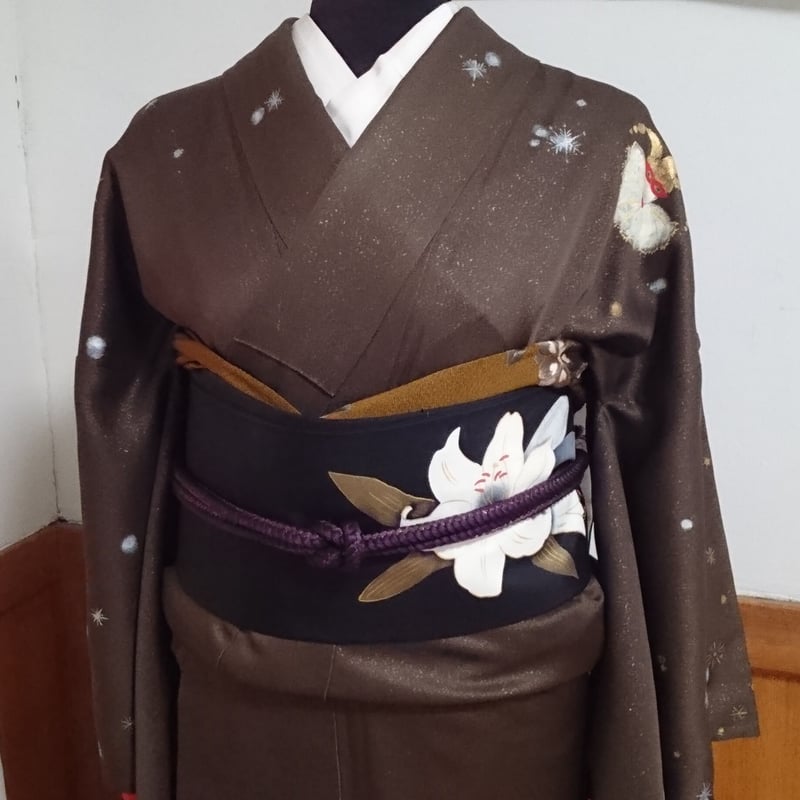 カサブランカ好き必見！本仕立て紬名古屋帯 新品・未使用訳有りです