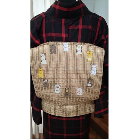 うさぎさん好き必見!! 本仕立て手描き袋帯 新品・未使用 作家もの  