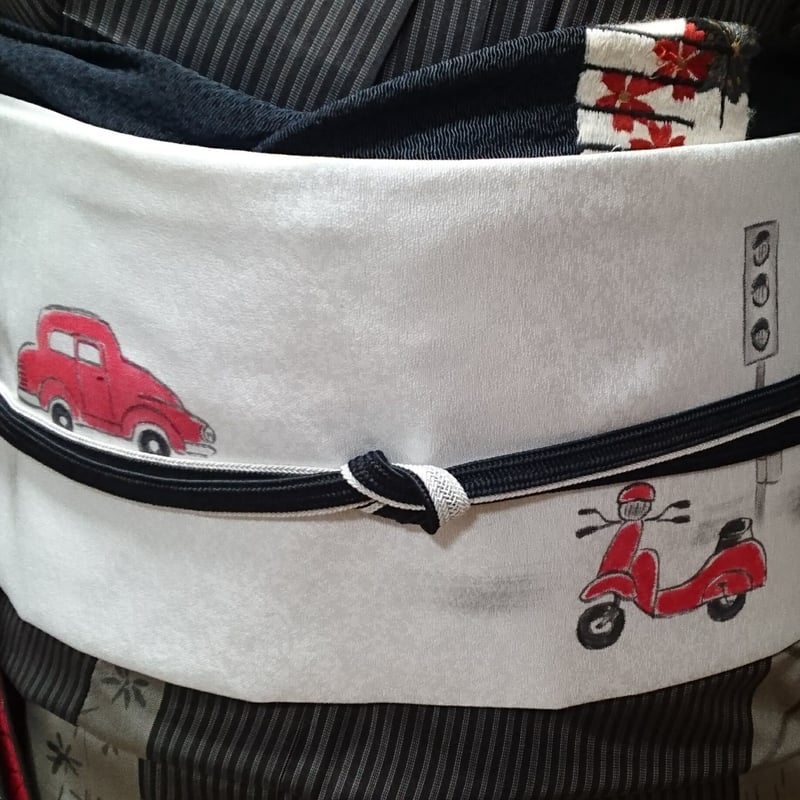 本仕立て手描き名古屋帯 作家もの（お散歩マダム） | 京都しず香