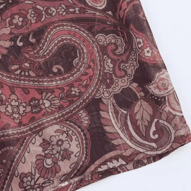 ベルト付き ペイズリー 柄 ロング ワンピース レディース 2025 A/W 秋