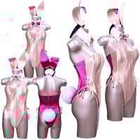 エナメル・バニーガール 衣装 9点セット【ピンク】プレーン