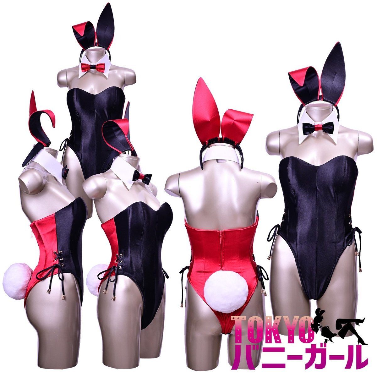 TOKYO バニーガール　バニースーツ　ブラック　9点セット Amazon.co.jp: バニーガール 衣装 9点セット 飾り付【ブラック