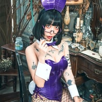 バニーガール 衣装 9点セット【デュアルフェイス・バニー】シルバーと