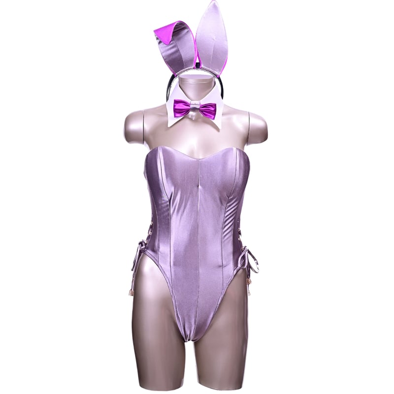 バニーガール 衣装 9点セット【デュアルフェイス・バニー】シルバーと