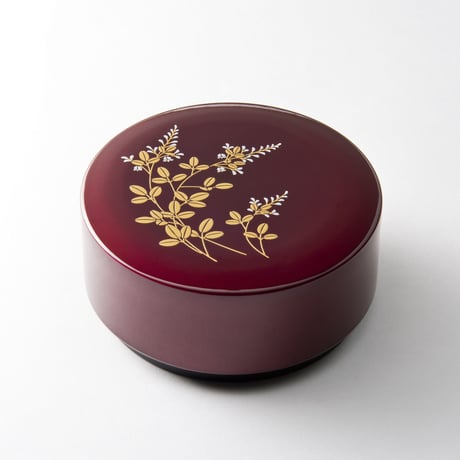 玉蟲塗 赤色ガラス様 花瓶 丸型 木製台座付き 鋳物？桐箱あり 玉虫塗ショップ 公式オンラインストア