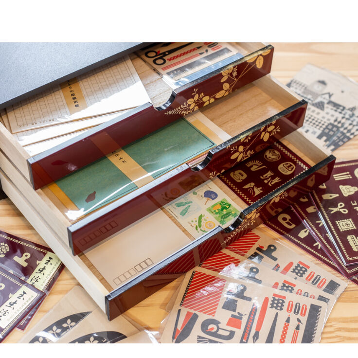 玉虫塗A4三段引出 蒔絵 萩 | 玉虫塗ショップ 公式オンラインストア