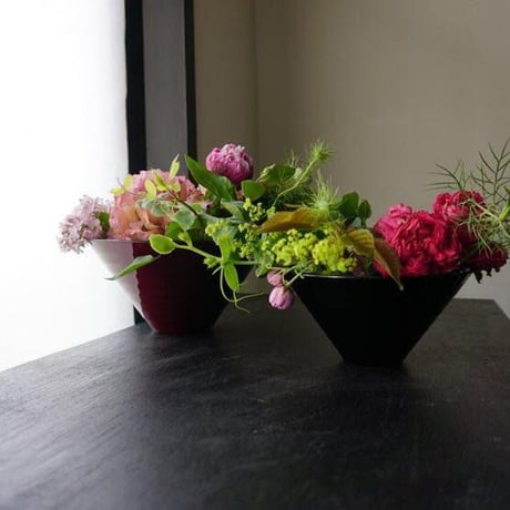 玉虫塗シリアルボウル　赤　ペア