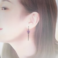 ローズアメジストの薔薇のピアス【サージカルステンレス】