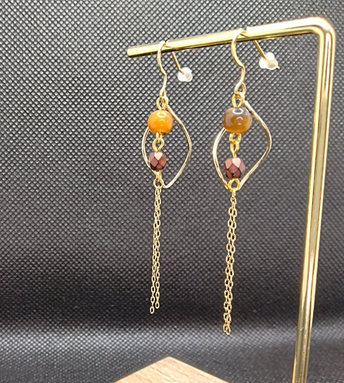 タイガーアイのピアス【ハンドメイド】 | アトリエゆうらく 