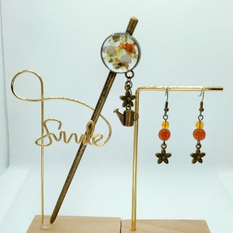 天然石を封印したかんざし【ハンドメイド】