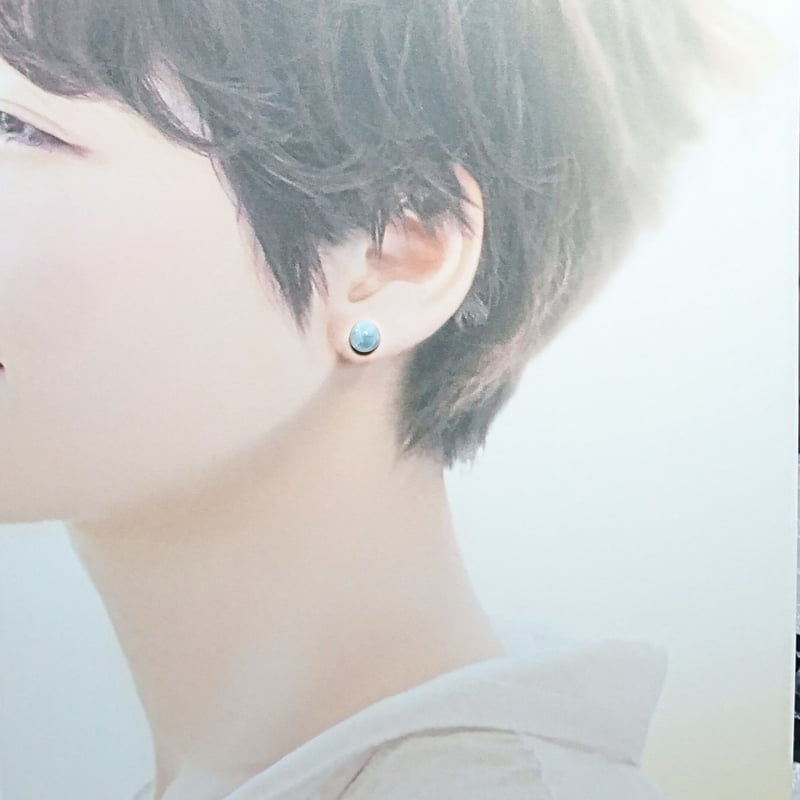 みんな大好き ラリマーのスタッドピアス | アトリエゆうらく