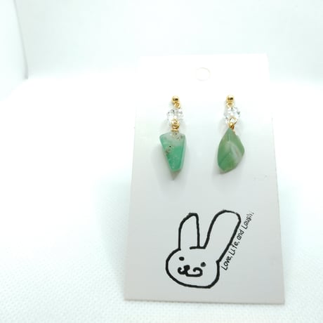 クリソプレーズのピアス【サージカルステンレス】