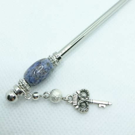 賢者の銀の鍵のかんざし【ハンドメイド】