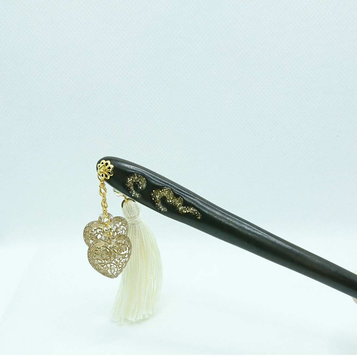 かんざし　木製 かんざし 木製 簪 天然木 黒檀 34 透羽 : かっさと櫛の専門店 華