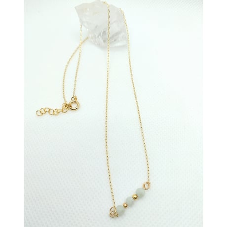 3連翡翠珠のネックレス【ハンドメイド】※ハンドメイド