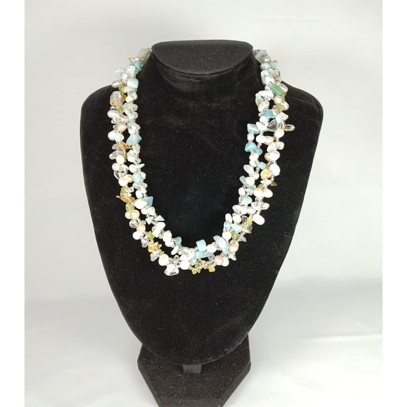 桃色の雲様専用◇ドラゴンスケールカービング✧淡水パールネックレス