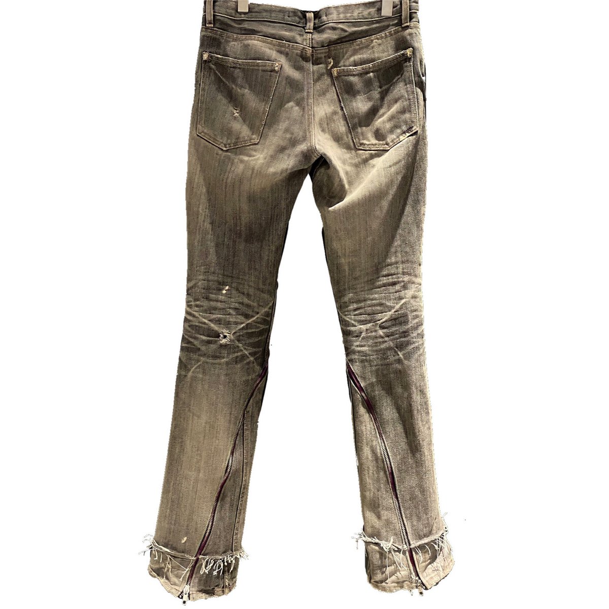 Spiral long zipper flare denim | LOIN ARMIS