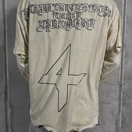 Layered damage scattered long sleeve　(white)