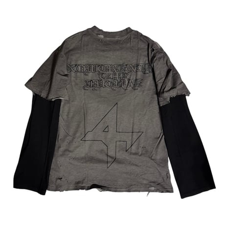 Layered damage scattered long sleeve　(black)