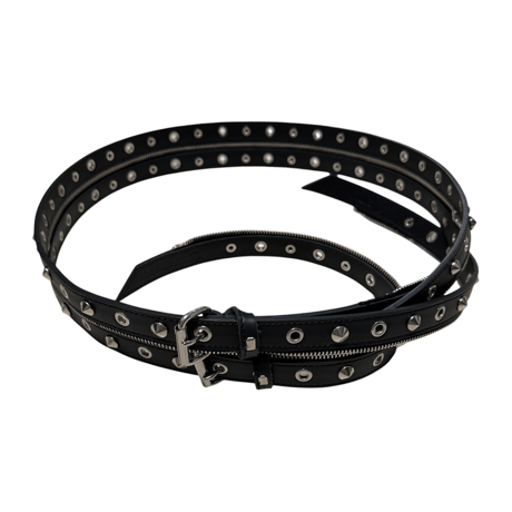 Split zipper double calf leather belt