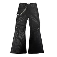 Flare coating skewer chain jeans (black)