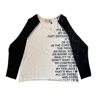 "Poetry of life" thermal raglan long sleeve t-shirt