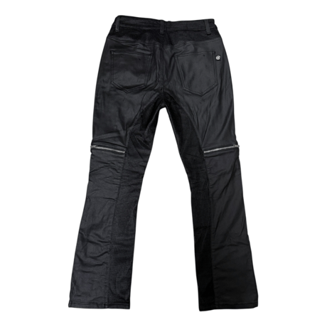 Cross zip layer mesh coating jeans