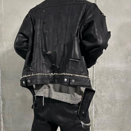 Coating destroyed cross zip jacket