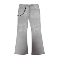 Flare painted skewer chain jeans (white)