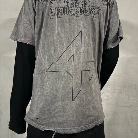 Layered damage scattered long sleeve　(black)