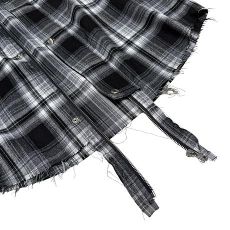 Hooded ombre check shirt jacket