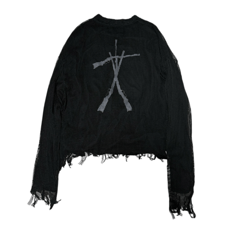 Mesh layer long sleeve tee