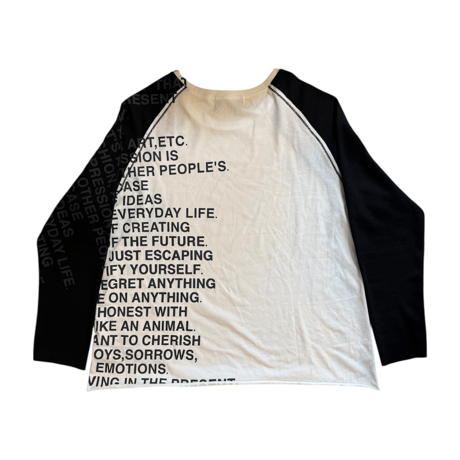 "Poetry of life" thermal raglan long sleeve t-shirt
