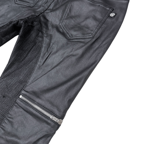 Cross zip layer mesh coating jeans