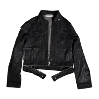 Coating destroyed cross zip jacket