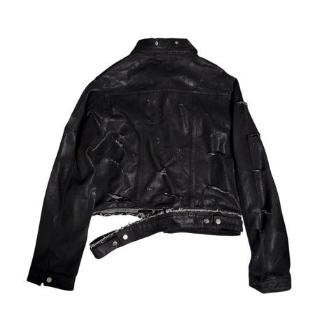 Coating destroyed cross zip jacket