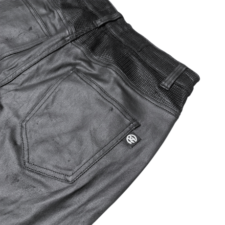 Cross zip layer mesh coating jeans