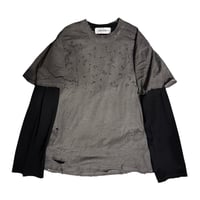 Layered damage scattered long sleeve　(black)